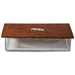 Italian 1950s Glass and Wood Box 2