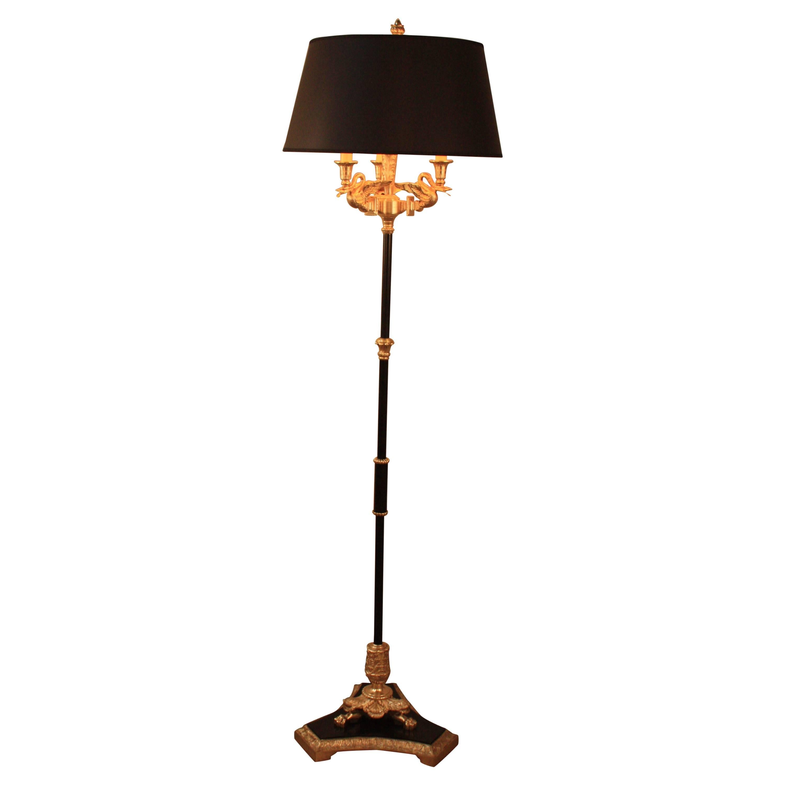  French Empire Style Bronze Floor Lamp