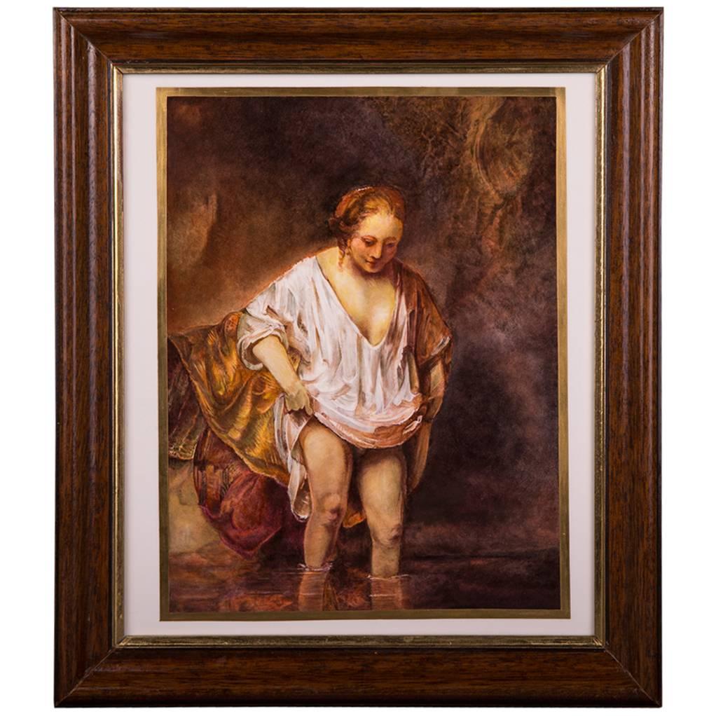 20th Century Great KPm Berlin Painting Plaque after Rembrandt For Sale