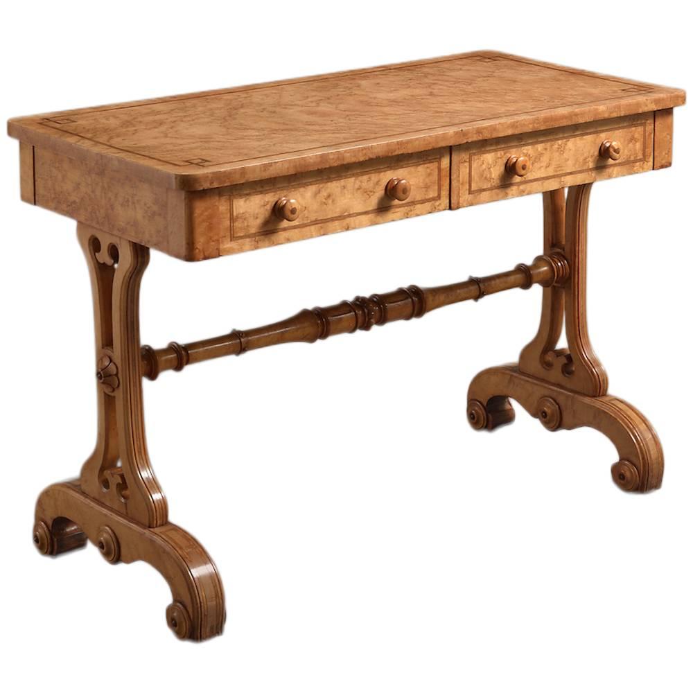 Victorian Burr Maple Writing Table