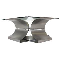 Stainless Steel Coffee Table by Francois Monnet, France, 1970s 8