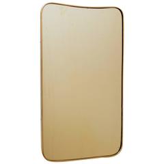 Italian Modernist Brass Framed Wall Mirror, 1950s 2