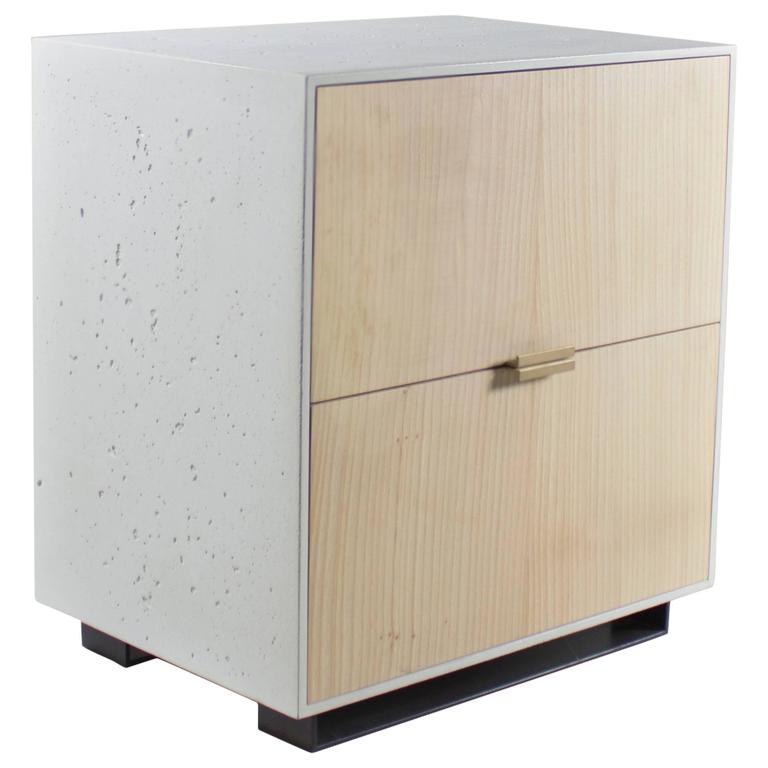 Hanks Modern Concrete Nightstand and Side Table For Sale at 1stdibs