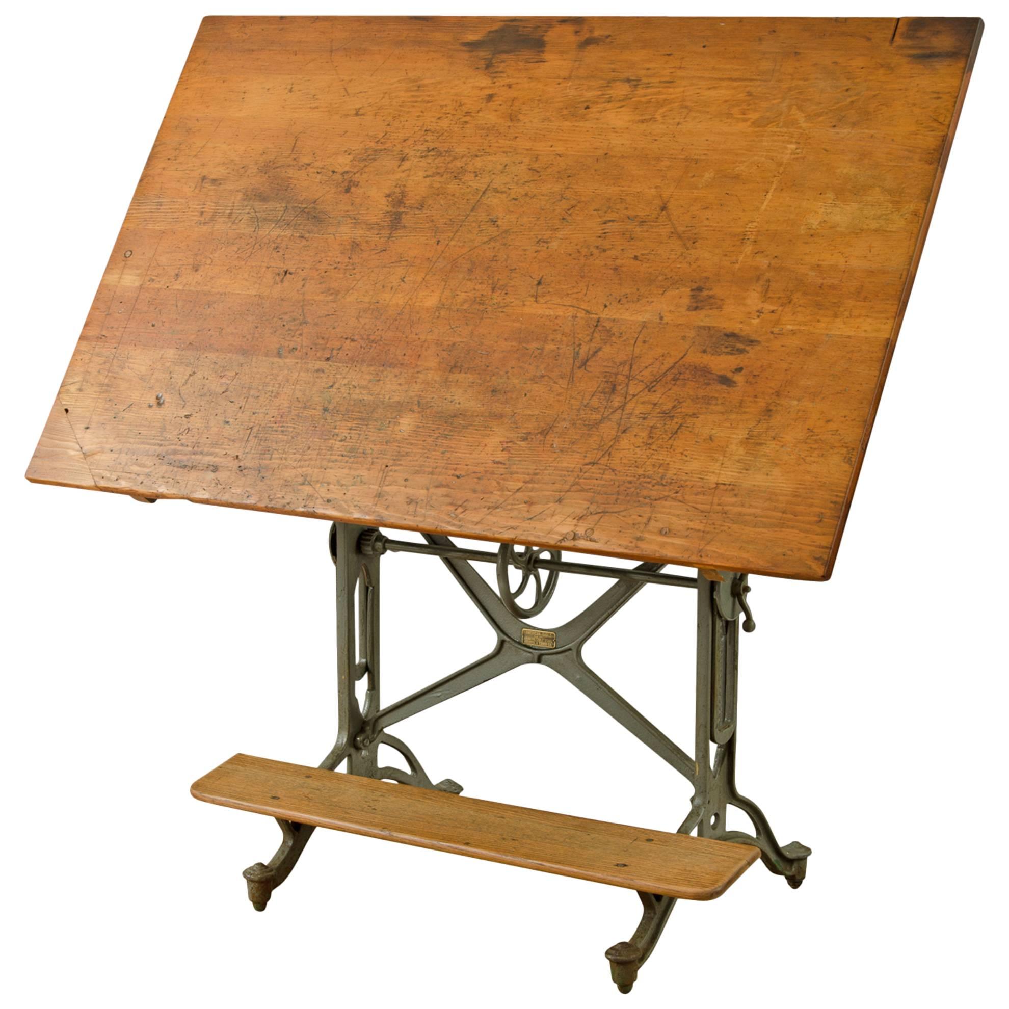 Cast Iron Drafting Table by Keuffel and Esser, circa 1905