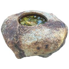 Unique Japanese Kurama Stone Antique Water Basin or Planter