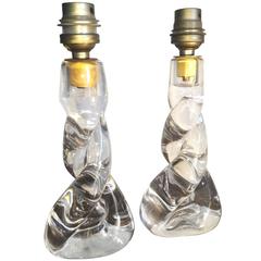 Lampe de table ou chandelier en cristal de Sèvres Signé:: France