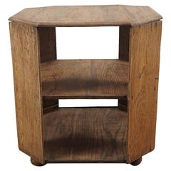 French Wooden Table with Shelves