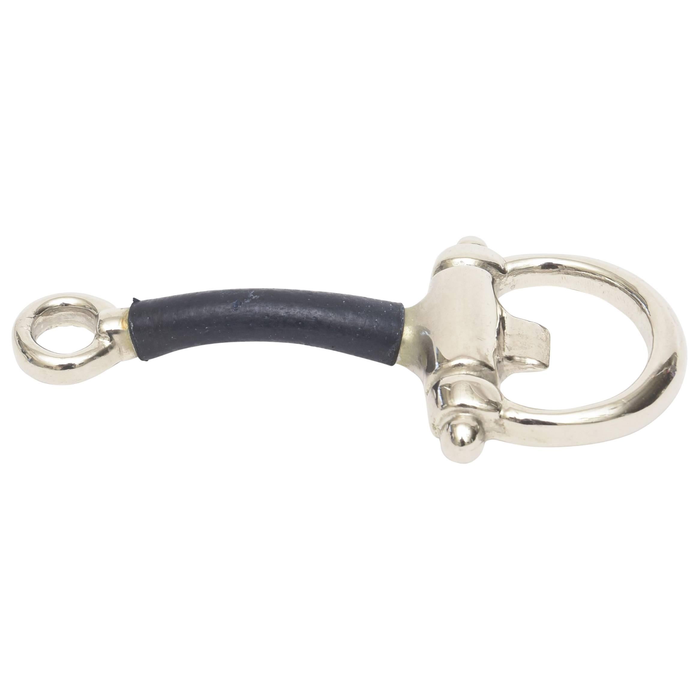 Signed Italian Gucci and Black Leather Bottle Opener/ Barware