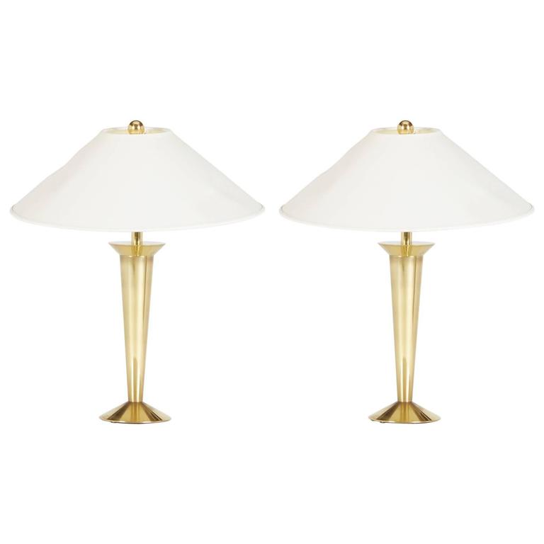 Art Deco Brass Stiffel Table Lamps, 1970’S Stiffel Table Lamps