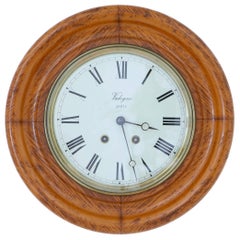 19th Century French Oak Japy Freres Wall Clock