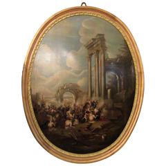 Palace Sized 19th Century French Oil Painting of the Battle of Thermopylae