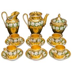 15-Piece Louis Philippe Partial-Gilt Paris Porcelain Tea Service