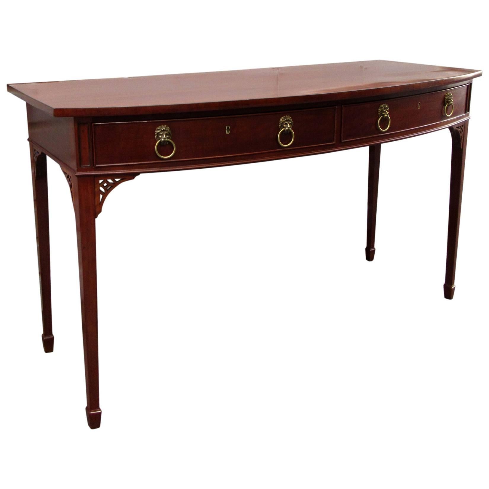 Early 19th Century English Georgian Mahogany Two-Drawer Serving Table with Stamp