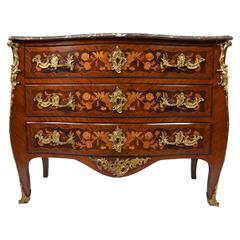 19th Century Louis XV Marquetry Chest of Drawers 11