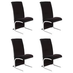 Chrome and Mohair Side Chairs
