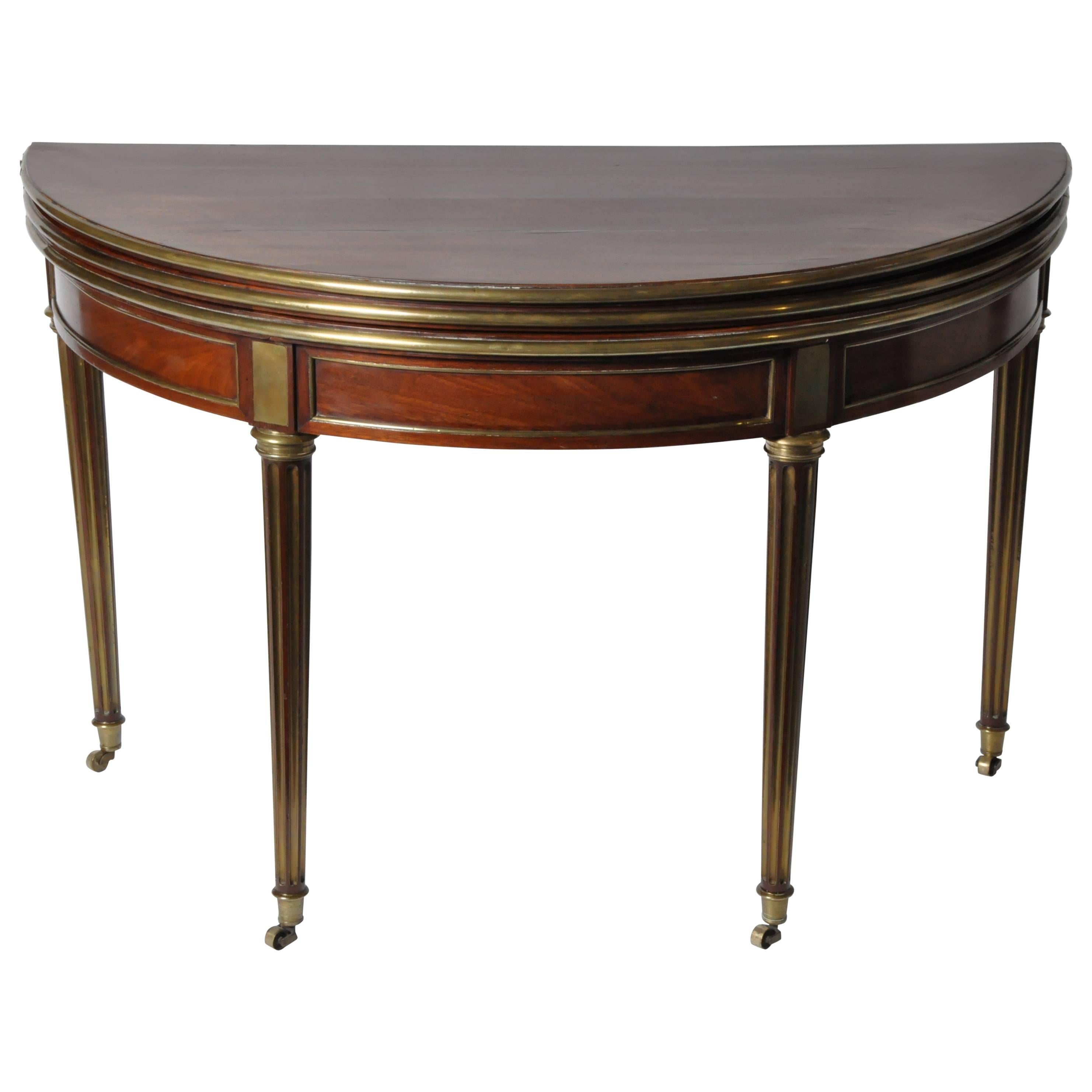 French Demilune Game Table