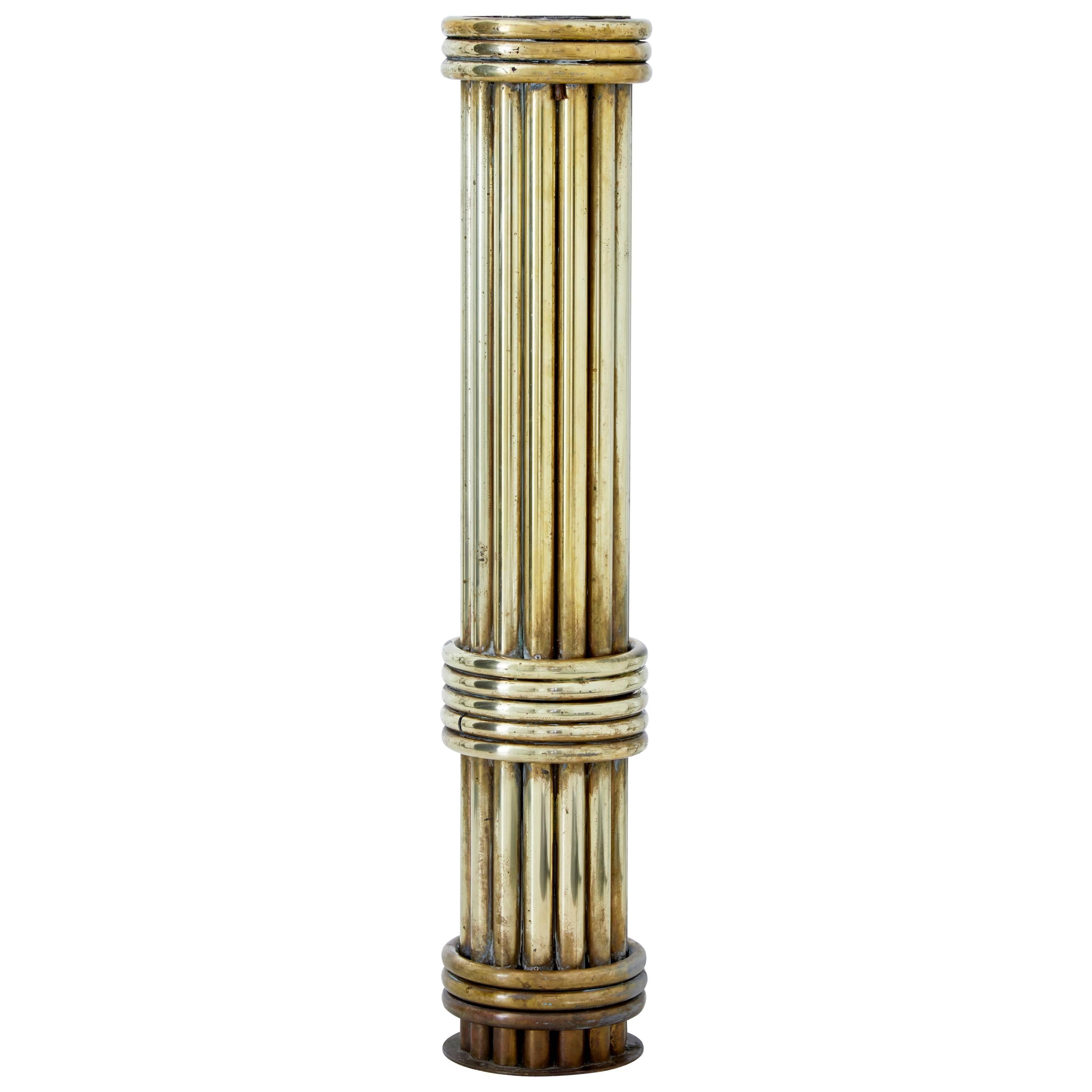 Unusual Architectural Brass Stand Column