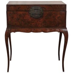 18th-19th Century Italian Chinoiserie Trunk on Stand