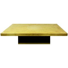 Etched Brass Coffee Table with Circular Chinese Medallion Design