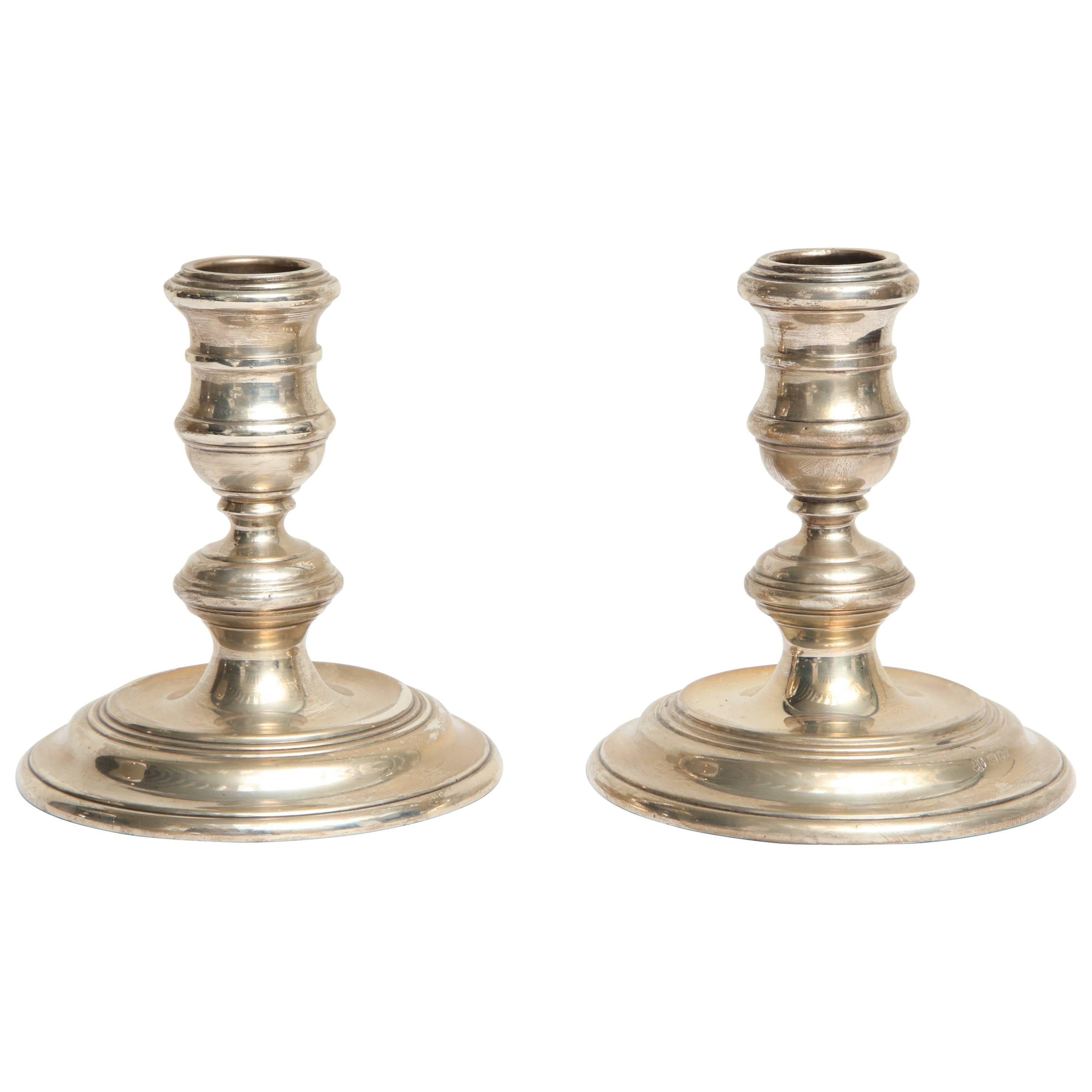 20th Century Pair of Sterling Silver Candleholders