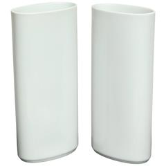 Pair of Contemporary White Porcelain Vases Pair of Contemporary White Porcelain Vases