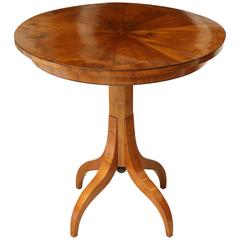 Round Walnut Italian Pedestal Table