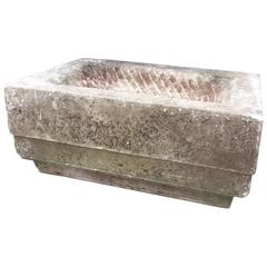 Antique Hand-Carved Marble Trough Planter