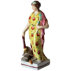 Antique English Staffordshire Pearlware Lady Victory Figure