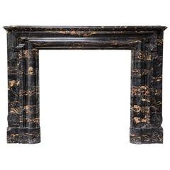 Louis XIV Style Portor Marble Fireplace, 19th Century