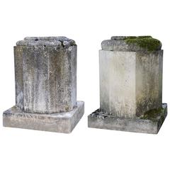 Pair of Hexagonal Stone Pedestals, 19th Century 11