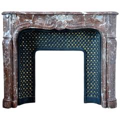 French Louis XV Belgium Rance Marble Fireplace, 18th Century