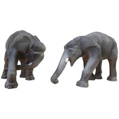 Pair of Faience De Sèvres Elephants, circa 1930s