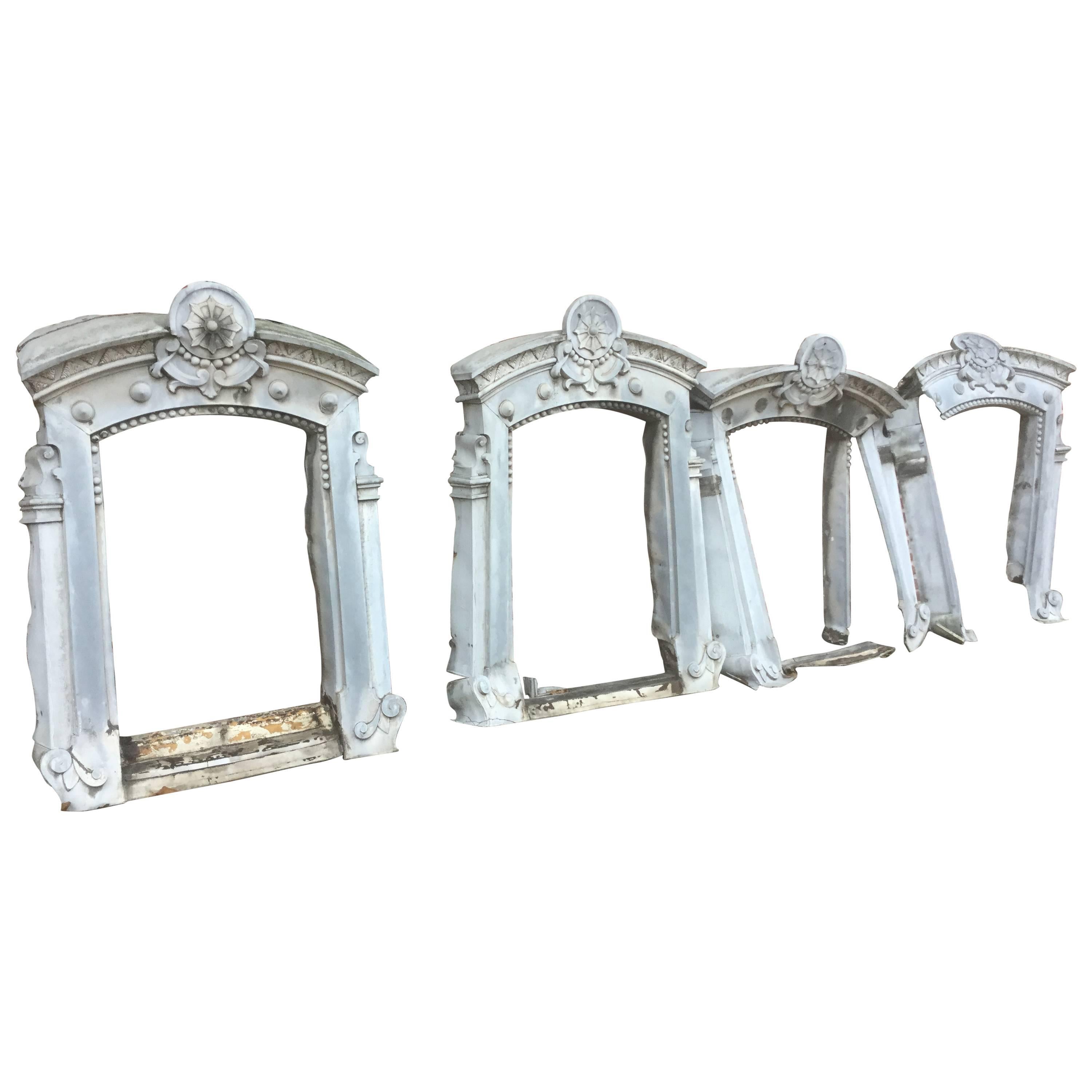 Rare, 19th Century Four Zinc Windows Frame, France 