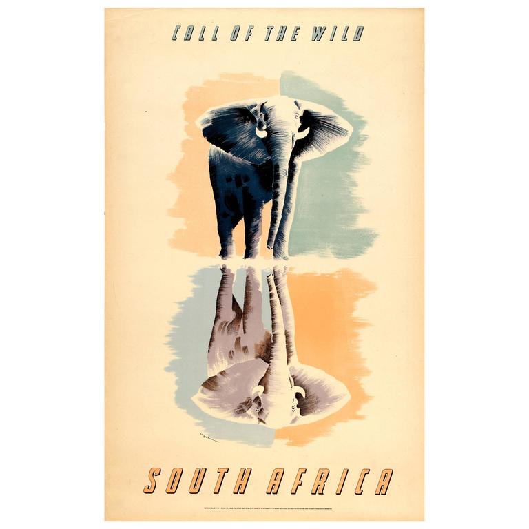 Original Vintage Travel Poster for South Africa ‘Call of the Wild