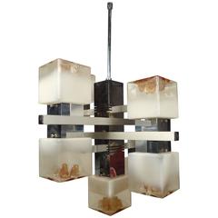 Mid-Century Chrome Chandelier with Glass Globes 10