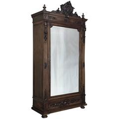 19th Century Napoleon III French Walnut Armoire