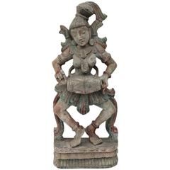 Indian Wood Sculpture of an Apsaras, 19th Century, India