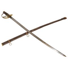 Antique Civil War Sword and Scabbard Steel and Brass