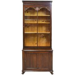 Narrow 19th Century Bookcase or Vitrine with Cabinet in Mahogany, circa 1850 5