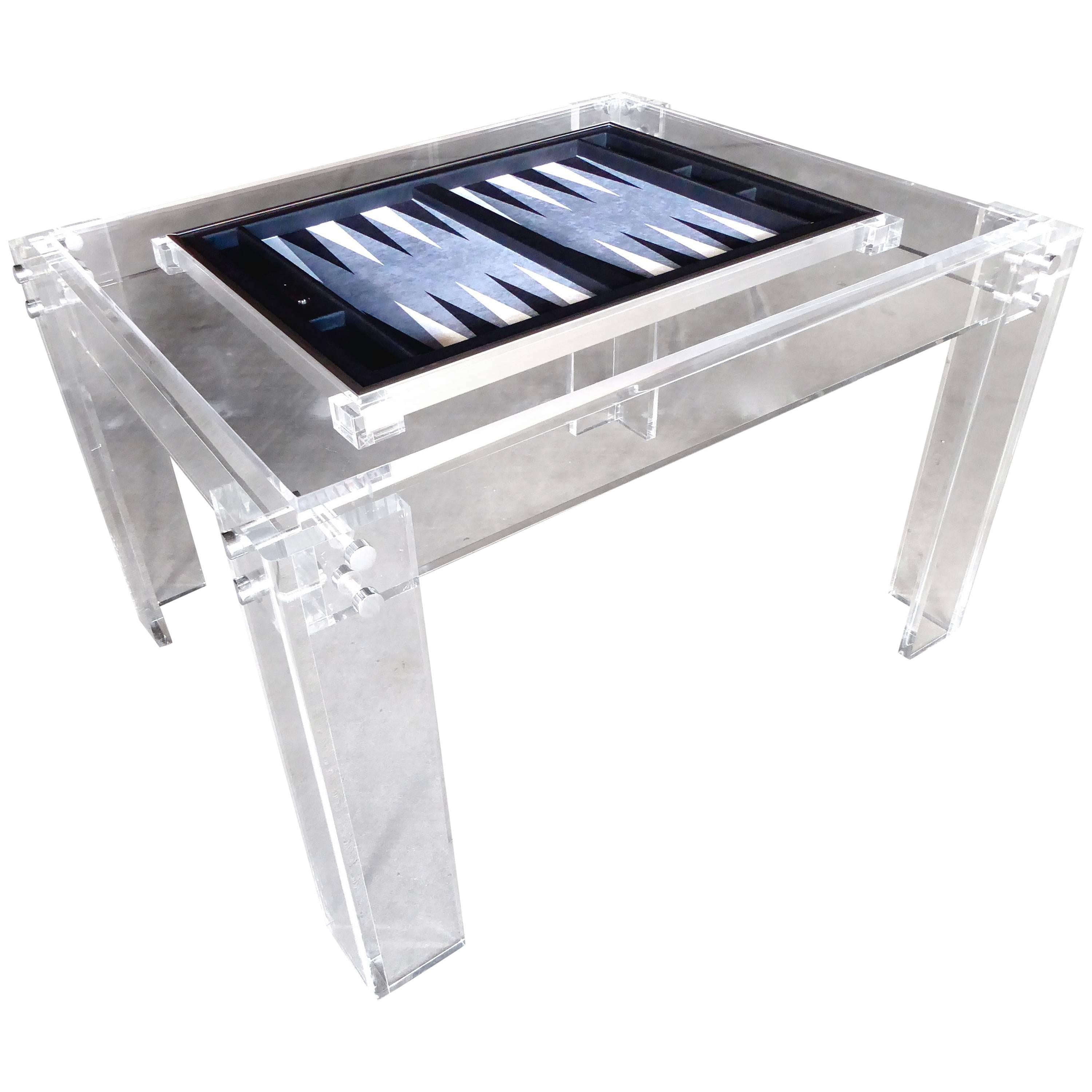 Custom Fabricated Contemporary Backgammon Table, 2016