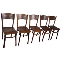 Late 19th Century Set of Five Bentwood Chairs by Jacob & Josef Kohn Austria Wien