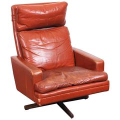 Mid-Century Fredrik Kayser Swivel Lounge Chair