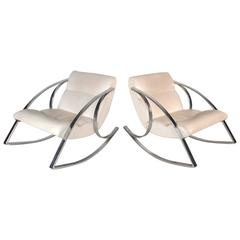 Mid-Century Modern Rocking Chairs in the Style of Milo Baughman 8