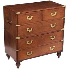 British Miltary Officer's Campaign Chest of Brass-Bound Teak 1