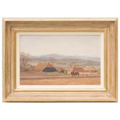 Ploughing the Field, Oil on Board by Edward Wilkins Waite 4
