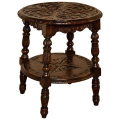 19th Century English Oak Round Side Table