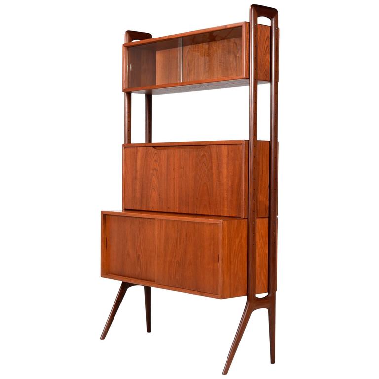 Danish Modern Teak Room Divider Wall Unit by Kurt Ostervig at 1stDibs