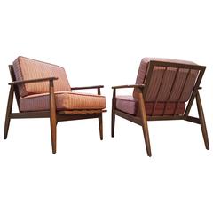 Vintage Danish Modern Style Lounge Chairs by Theodore Baumritter