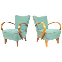 Pair of Bentwood Lounge Chairs by Jindrich Halabala, circa 1940s