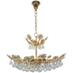 Palwa Crystal Flower Chandelier Mid-Century, German